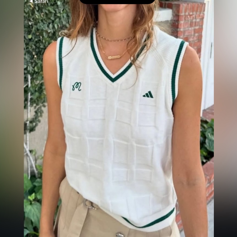 White and Green Sleeveless Top